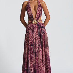 Indianna Maxi Haljina - Magenta Orhideja Print