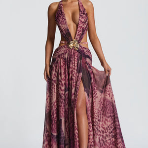 Indianna Maxi Haljina - Magenta Orhideja Print