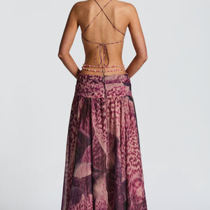 Indianna Maxi Haljina - Magenta Orhideja Print