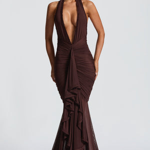 Janessa Maxi Haljina - Šljivasto smeđa