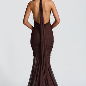 Janessa Maxi Haljina - Šljivasto smeđa