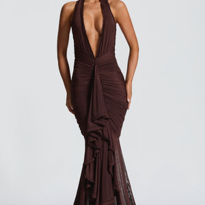 Janessa Maxi Haljina - Šljivasto smeđa