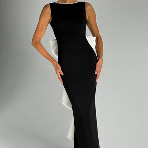 Lana Midaxi Haljina - Crna/Bijela