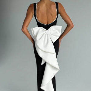 Lana Midaxi Haljina - Crna/Bijela