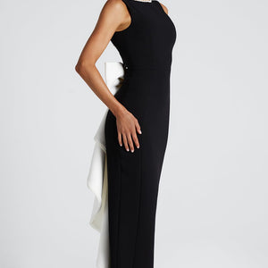 Lana Midaxi Haljina - Crna/Bijela