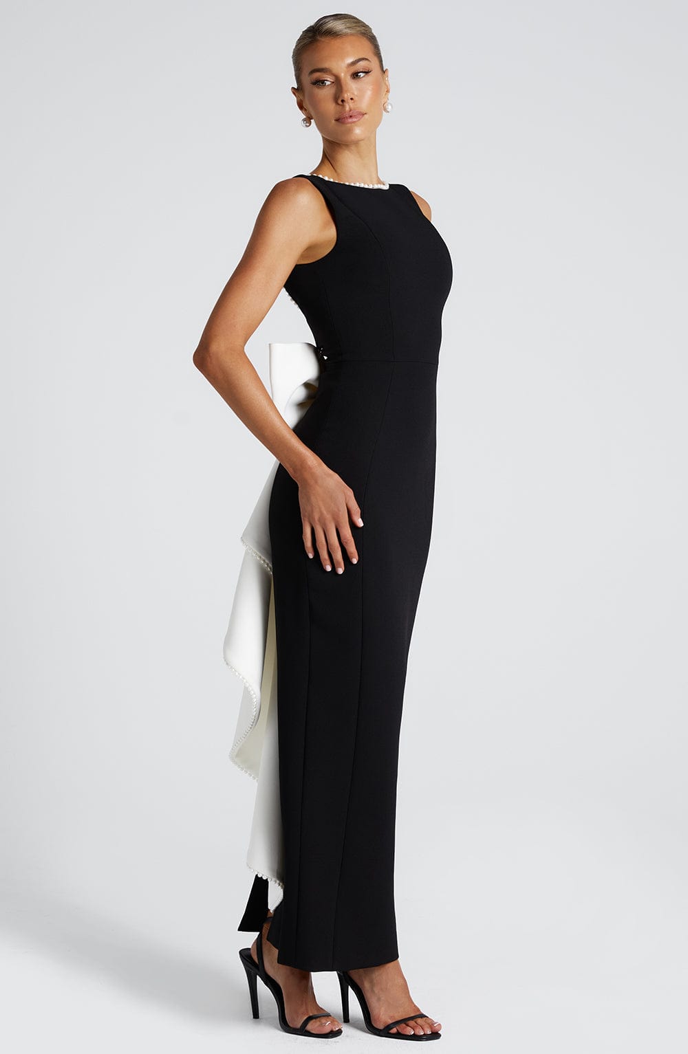 Lana Midaxi Haljina - Crna/Bijela