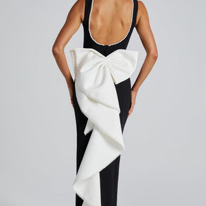 Lana Midaxi Haljina - Crna/Bijela