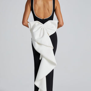 Lana Midaxi Haljina - Crna/Bijela