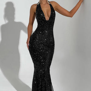 Lorena Maxi Haljina - Crna S Podstavom