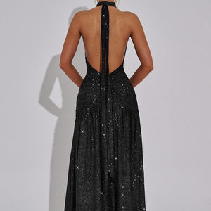 Melania Maxi Haljina - Crna Sjajna