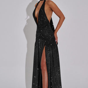 Melania Maxi Haljina - Crna Sjajna