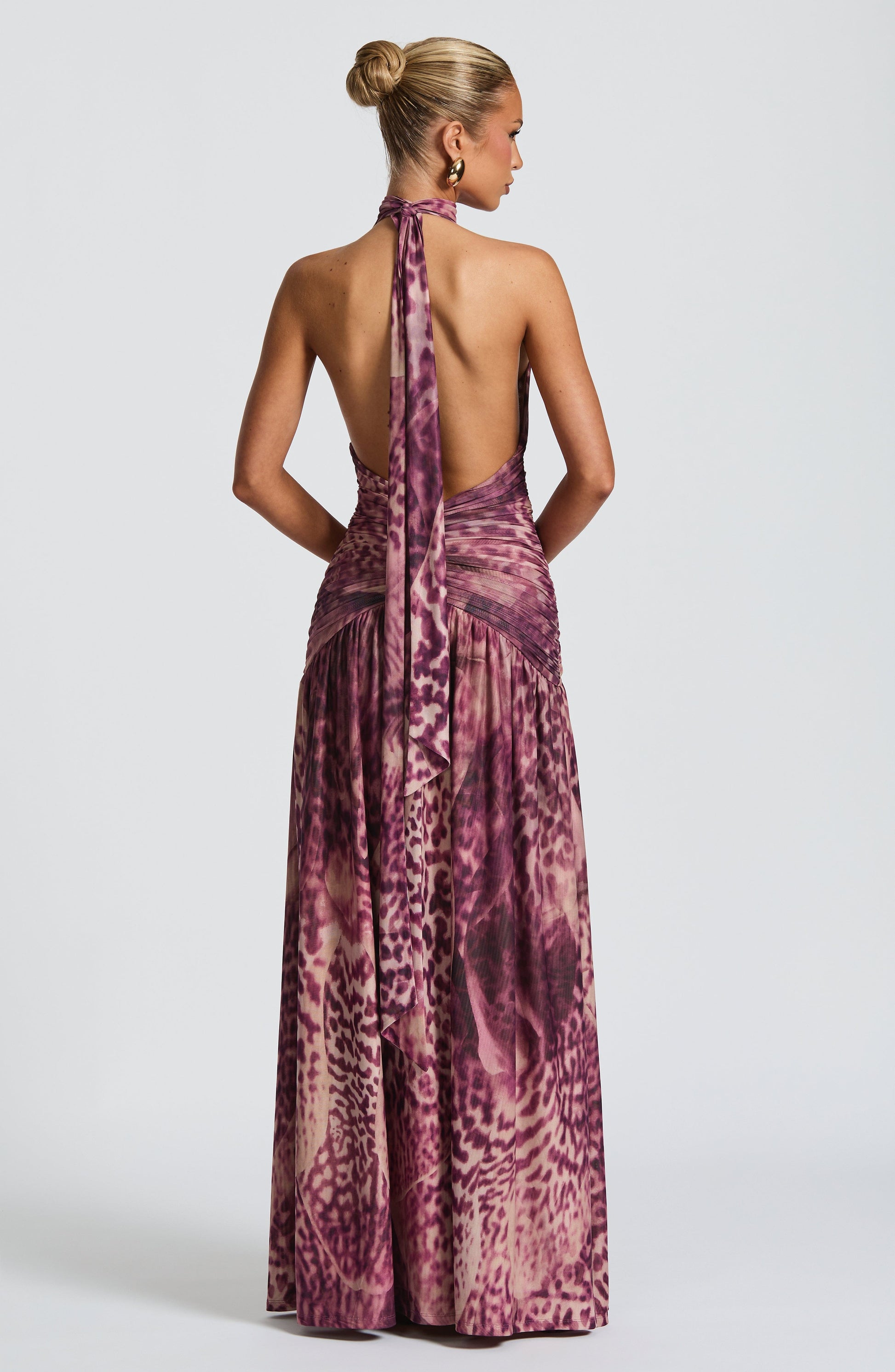 Melania Maxi Haljina - Print s Magenta Orhidejom