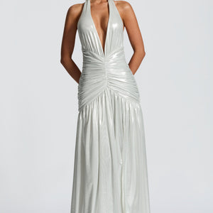 Melania Maxi Haljina - Srebrna