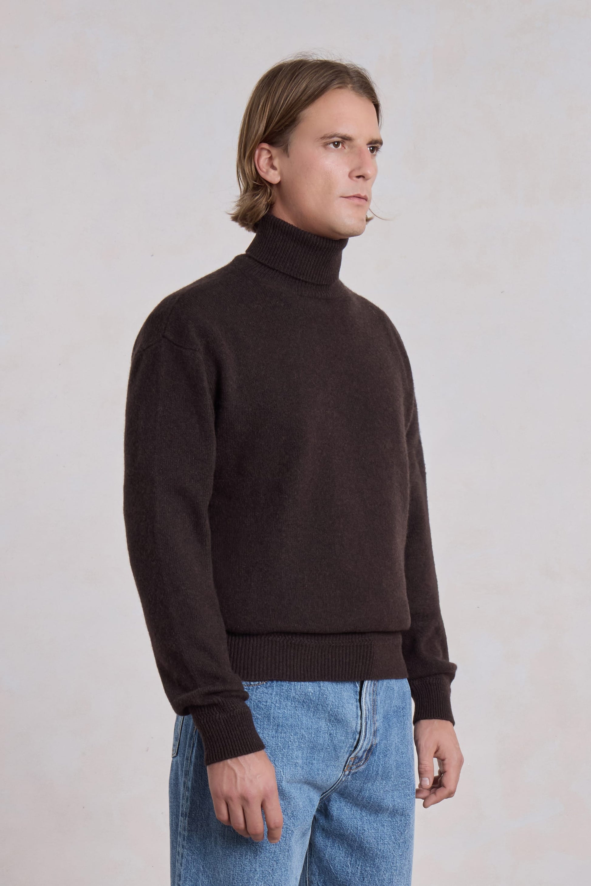 Opušteni Kašmir Turtleneck - Marron