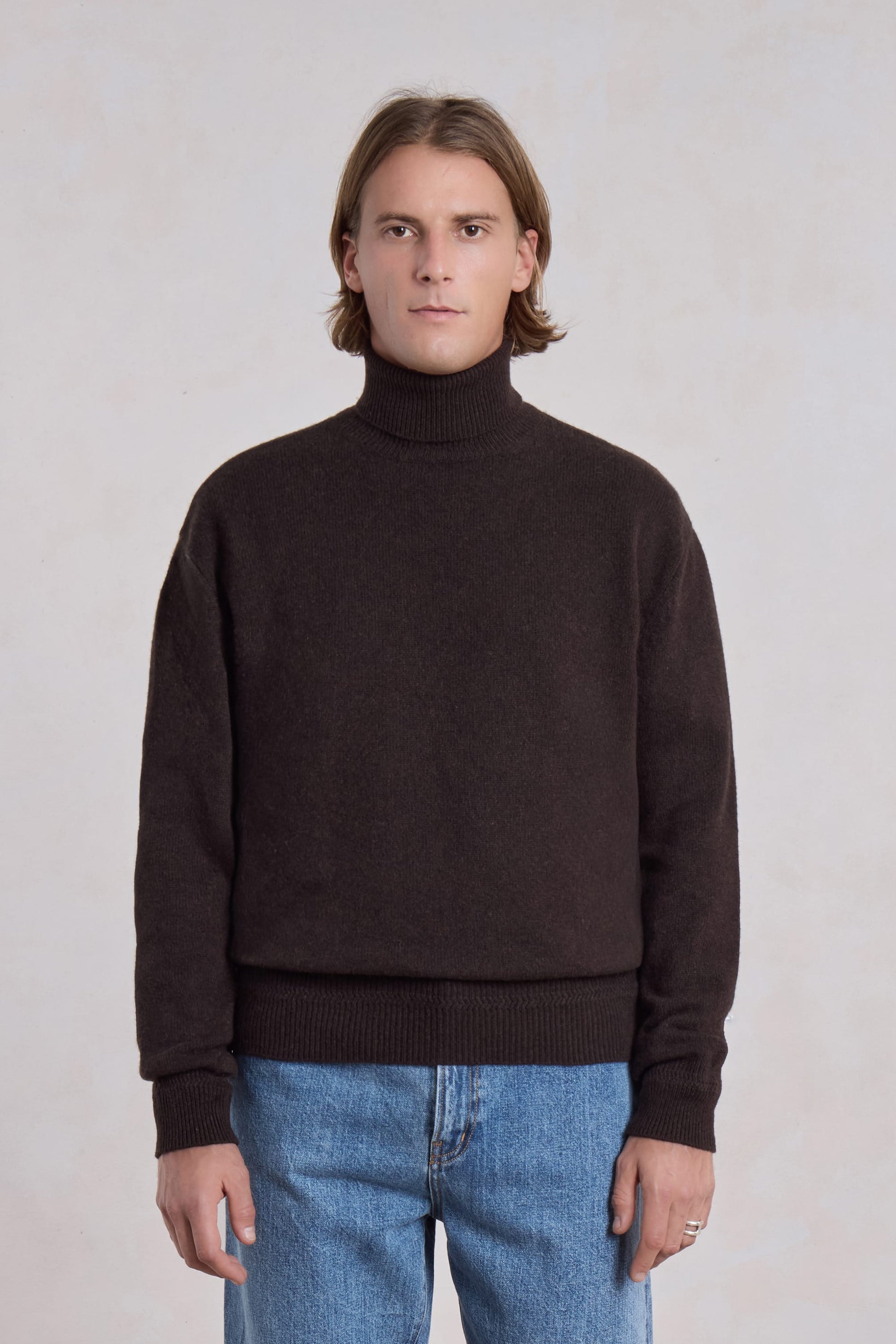 Opušteni Kašmir Turtleneck - Marron