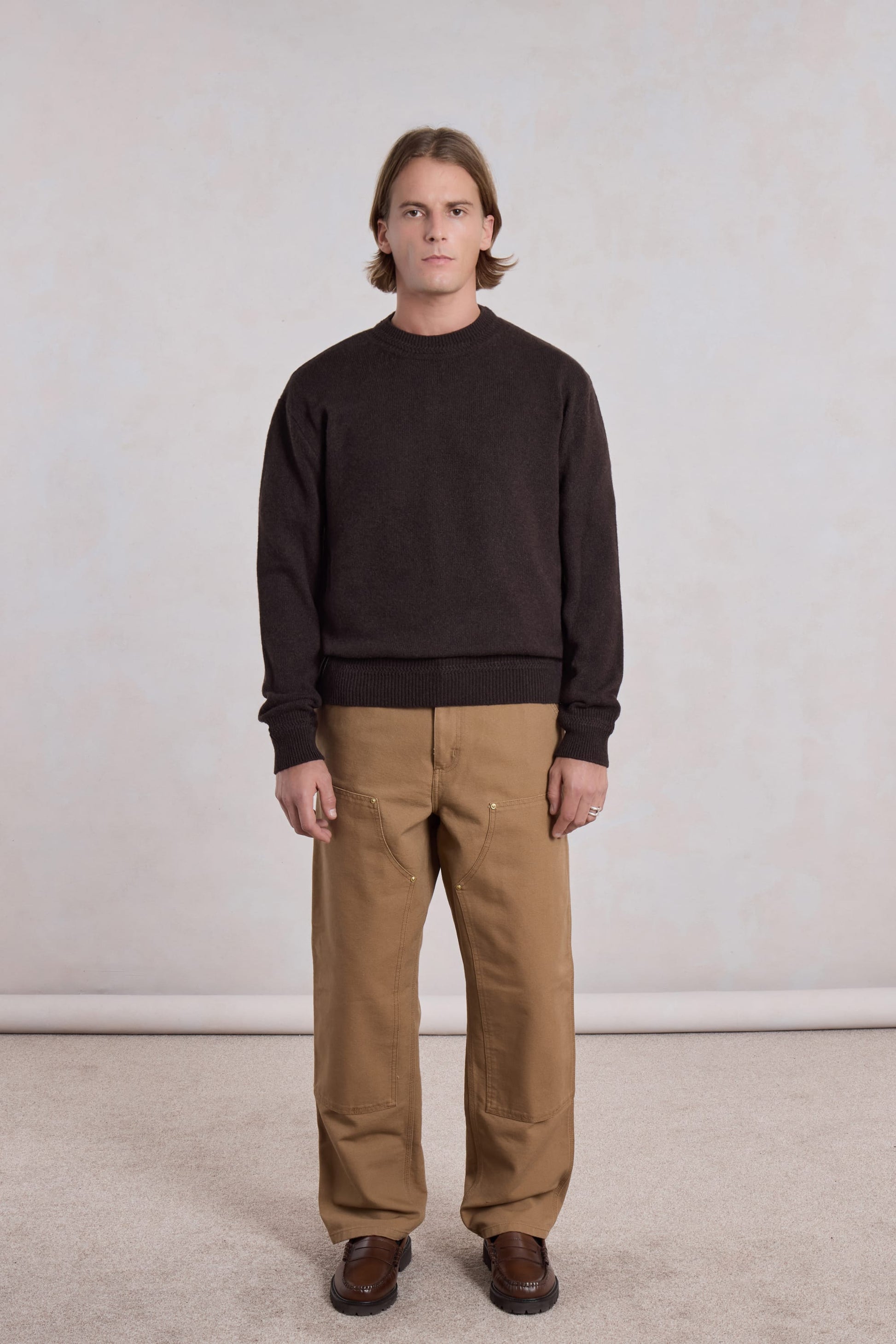 Opušteni Kašmir Pulover - Marron