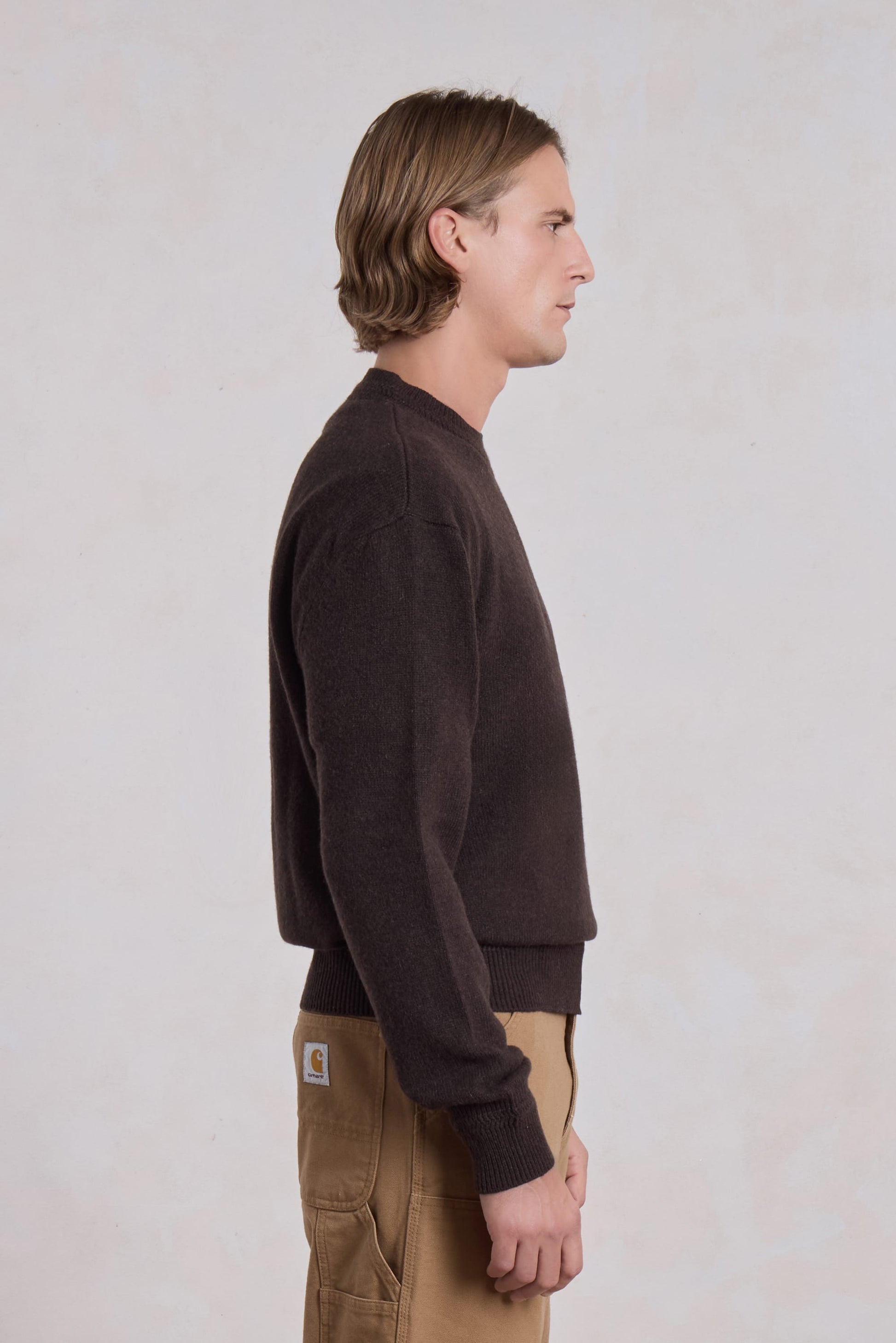 Opušteni Kašmir Pulover - Marron