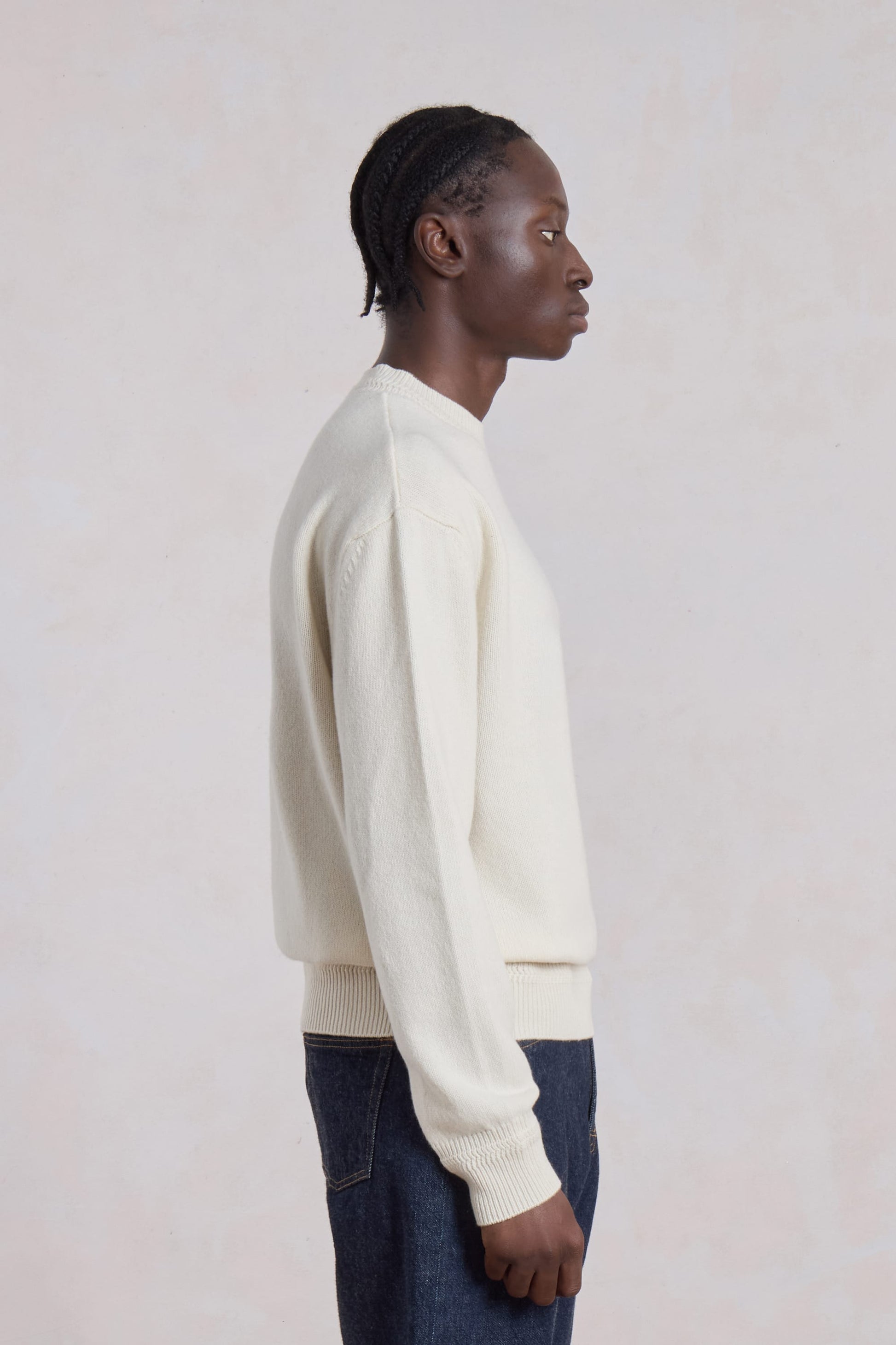 Opušteni Kašmir Pulover - Ecru