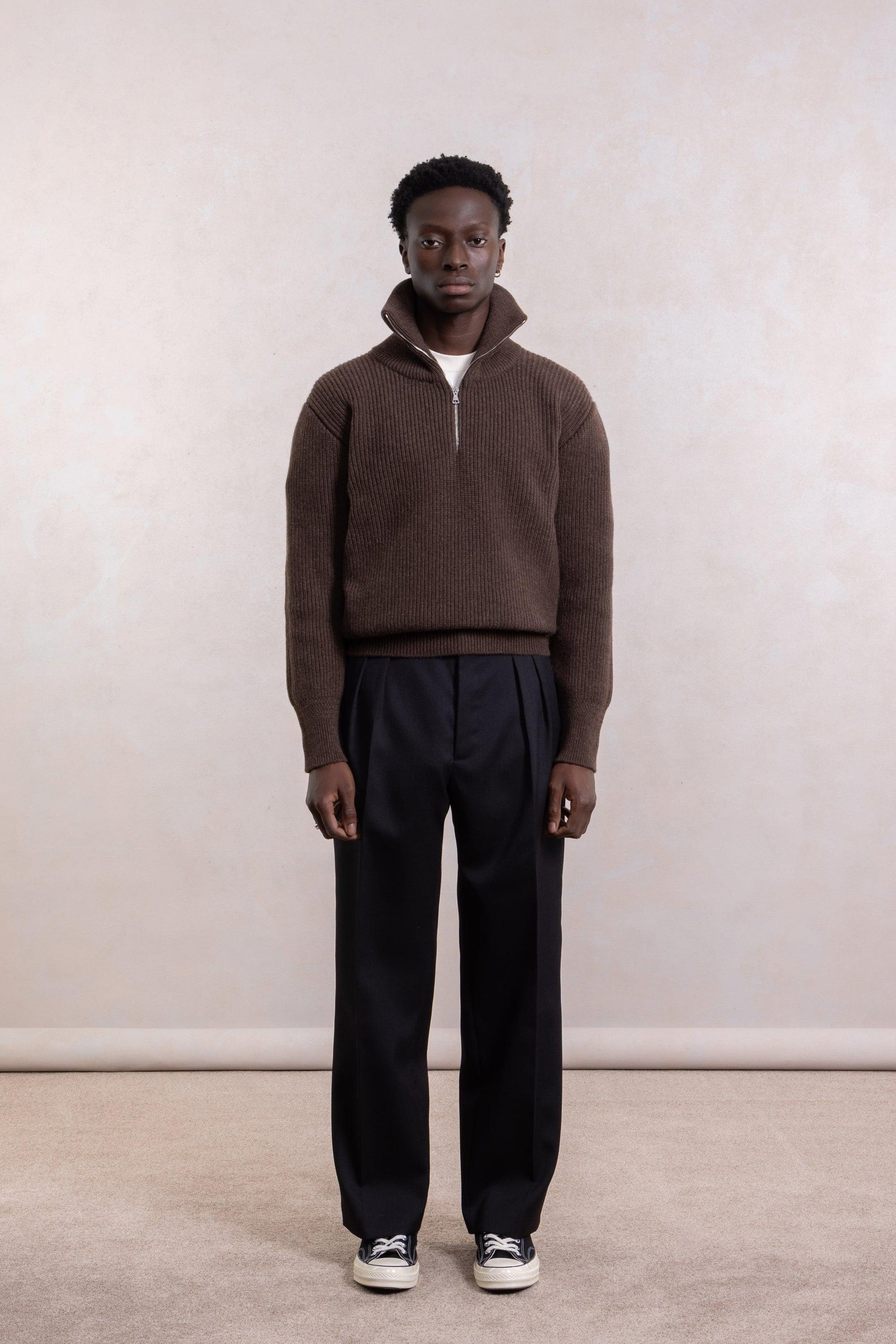 Pulover za mornare od janjeće vune - Braon