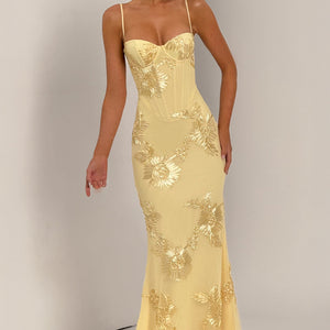 Nefertiti Maxi Haljina - Limun