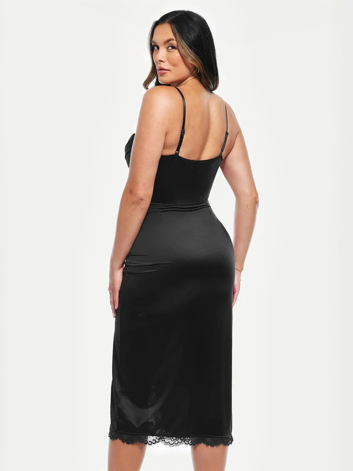 Haljina midi s čipkastim detaljima i cvjetnim uzorkom