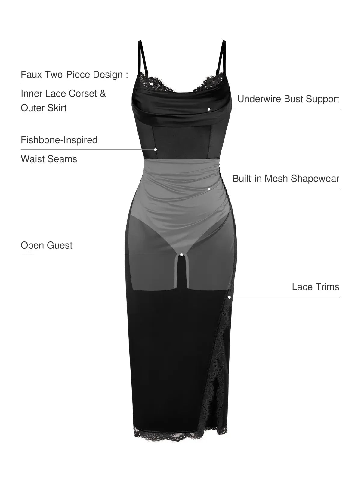 Haljina midi s čipkastim detaljima i cvjetnim uzorkom