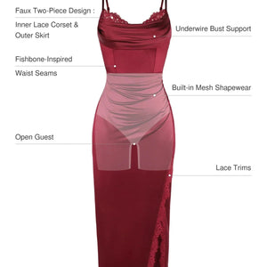 Haljina midi s čipkastim detaljima i cvjetnim uzorkom