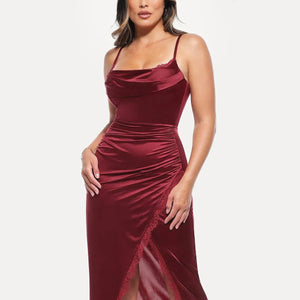 Haljina midi s čipkastim detaljima i cvjetnim uzorkom