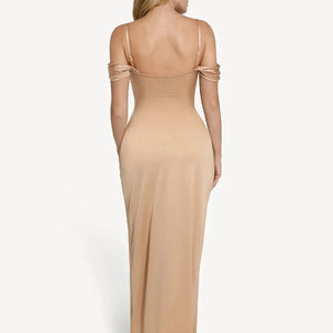 Shapewear Haljina Maxi s Odsjajem i Nabranim Dizajnom