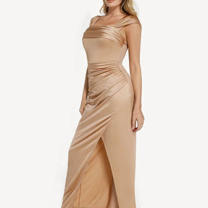 Shapewear Haljina Maxi s Odsjajem i Nabranim Dizajnom