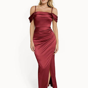 Shapewear Haljina Maxi s Odsjajem i Nabranim Dizajnom