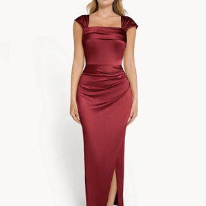 Shapewear Haljina Maxi s Odsjajem i Nabranim Dizajnom