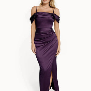 Shapewear Haljina Maxi s Odsjajem i Nabranim Dizajnom