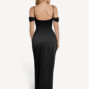 Shapewear Haljina Maxi s Odsjajem i Nabranim Dizajnom