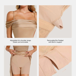 Shapewear Haljina Maxi s Odsjajem i Nabranim Dizajnom