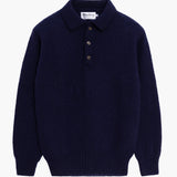 Tmavě modrý polo svetr