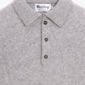 Pulover cu guler polo Shaggy Dog din lână - Gri