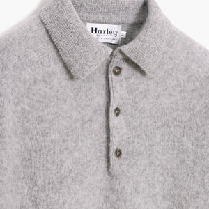 Pulover cu guler polo Shaggy Dog din lână - Gri