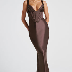 Shae Maxi Haljina - Šljivasto Smeđa