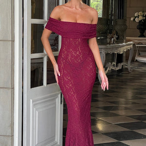 Stephanie Maxi Haljina - Burgundac