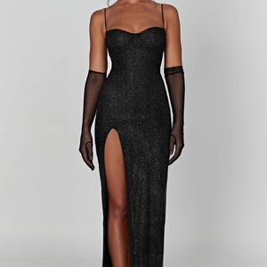 Trixie Maxi Haljina - Crni Sjaj