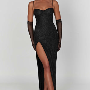 Trixie Maxi Haljina - Crni Sjaj