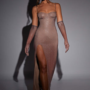 Trixie Maxi Haljina - Sjajni Ombre Print