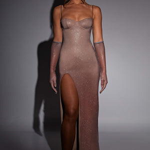 Trixie Maxi Haljina - Sjajni Ombre Print