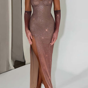 Trixie Maxi Haljina - Sjajni Ombre Print