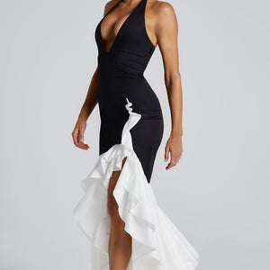 Veronique Maxi Haljina - Crna/Bijela