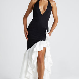 Veronique Maxi Haljina - Crna/Bijela